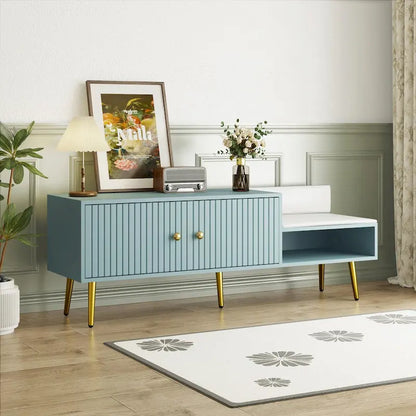 Modern Shoe Storage Bench with Hidden Compartment and Upholstered Cushion