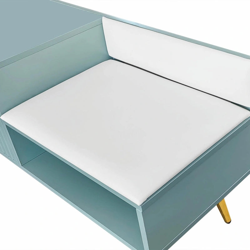 Modern Shoe Storage Bench with Hidden Compartment and Upholstered Cushion