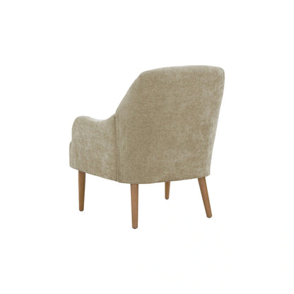 Chenille Armchair, Modern Style Accent Chair with Wood Legs, Comfy Design for Living Room, Bedroom, Office