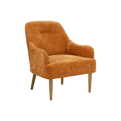 Chenille Armchair, Modern Style Accent Chair with Wood Legs, Comfy Design for Living Room, Bedroom, Office