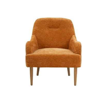 Chenille Armchair, Modern Style Accent Chair with Wood Legs, Comfy Design for Living Room, Bedroom, Office