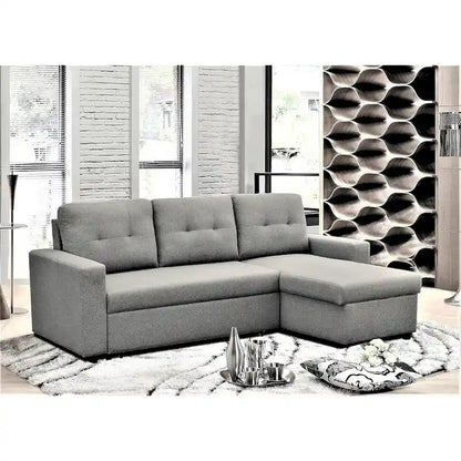 US Pride Furniture 79.92 inch Convertible L-Shaped Sectional Sleeper Sofa Bed Stylish Apartment Furniture