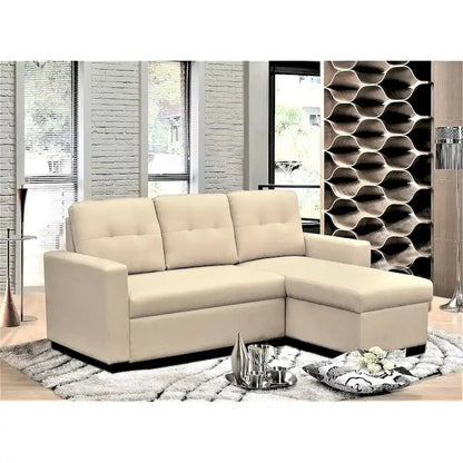 US Pride Furniture 79.92 inch Convertible L-Shaped Sectional Sleeper Sofa Bed Stylish Apartment Furniture