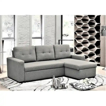 US Pride Furniture 79.92 inch Convertible L-Shaped Sectional Sleeper Sofa Bed Stylish Apartment Furniture