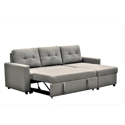 US Pride Furniture 79.92 inch Convertible L-Shaped Sectional Sleeper Sofa Bed Stylish Apartment Furniture