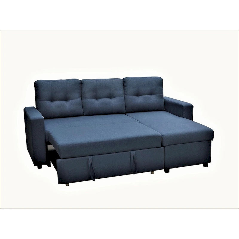 US Pride Furniture 79.92 inch Convertible L-Shaped Sectional Sleeper Sofa Bed Stylish Apartment Furniture