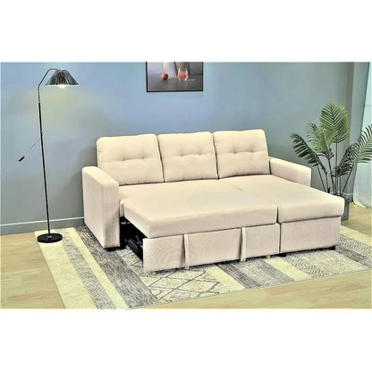 US Pride Furniture 79.92 inch Convertible L-Shaped Sectional Sleeper Sofa Bed Stylish Apartment Furniture