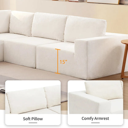 Modular L Shaped Sectional Sofa,Luxury Floor Couch Set,Upholstered Indoor Furniture,Foam-Filled Sleeper Sofa Bed