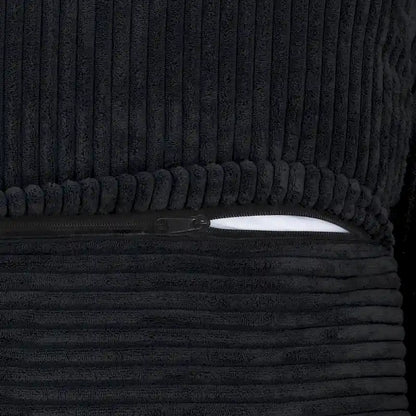 Black Corduroy Sectional Sofa Customized Sofa Couch with pillows.