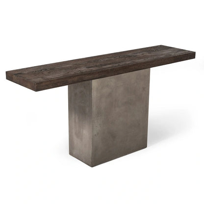 Modrest Renzo Modern Oak & Concrete Console Table
