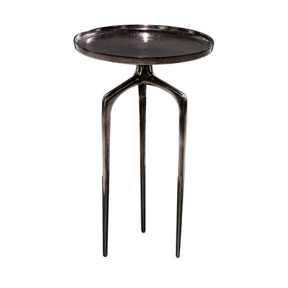 Modern Elegance Fine Line Metal Round Contemporary Accent End Table