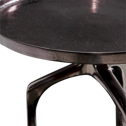 Modern Elegance Fine Line Metal Round Contemporary Accent End Table