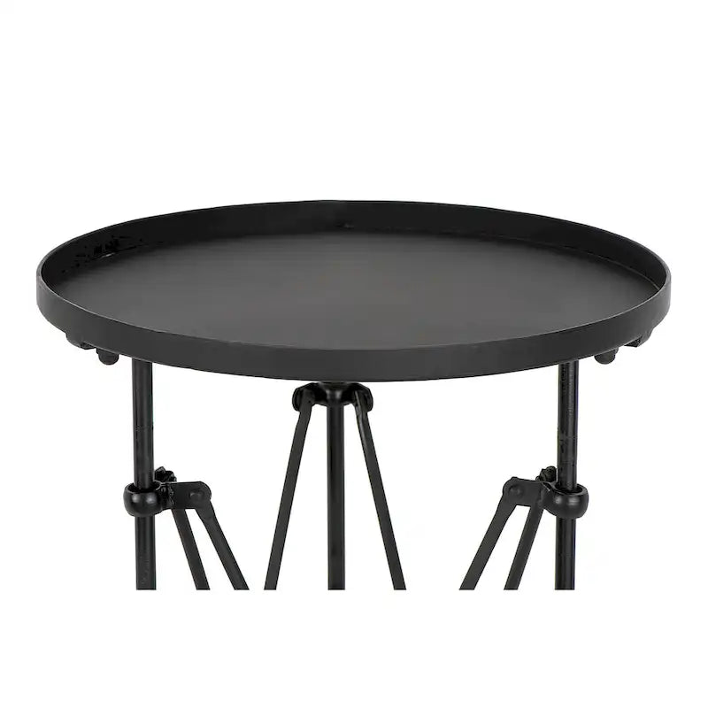 Round Metal Side Table with Claw Feet