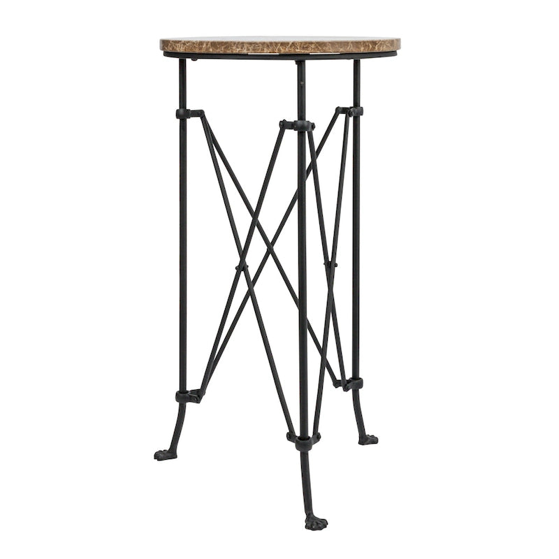 Round Metal Side Table with Claw Feet