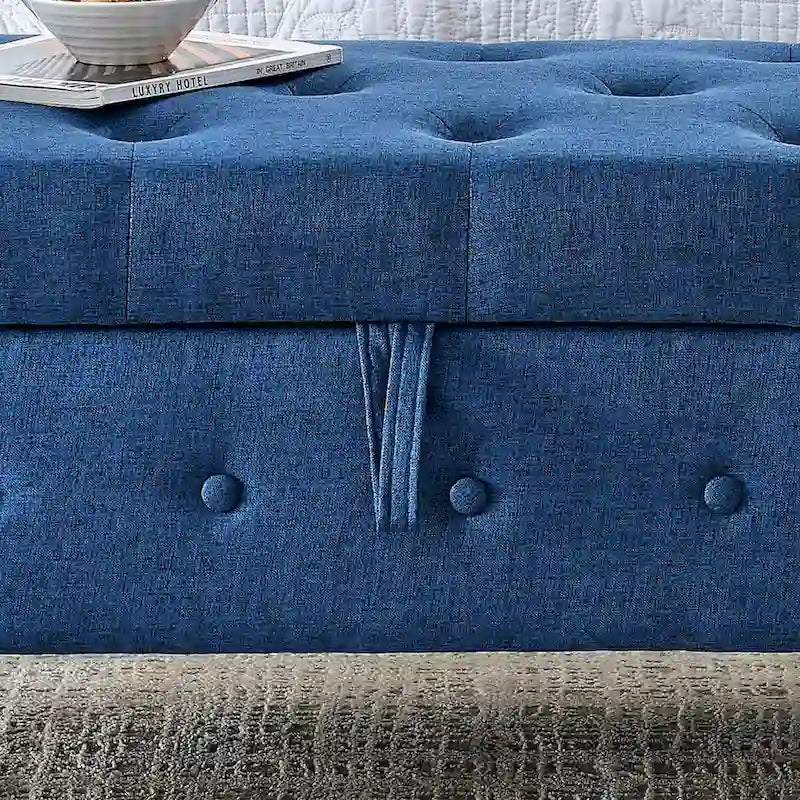 62 Bedroom Tufted Button Storage Bench, Window Bench, Rolled Arm Design for Bedroom, Living Room