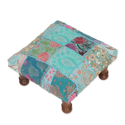 NOVICA Handmade Embellished ottoman Rajasthani Patchwork (India)