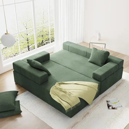 L-Shaped Chenille Sectional Sofa Modern Modular Cushion Back Couch Sofa With 6 Pillows for Living Room