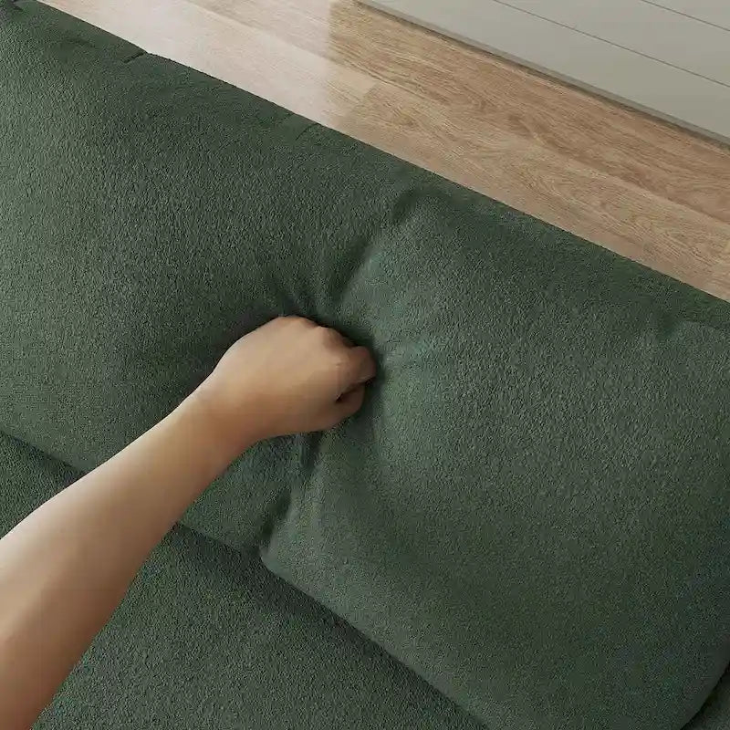 L-Shaped Chenille Sectional Sofa Modern Modular Cushion Back Couch Sofa With 6 Pillows for Living Room