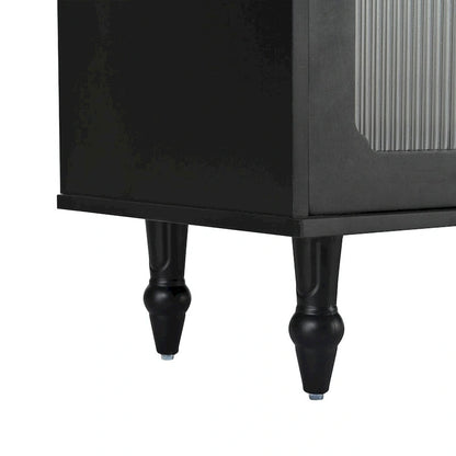 Retro TV Stand with Fluted Glass Doors for TVs Up to 78