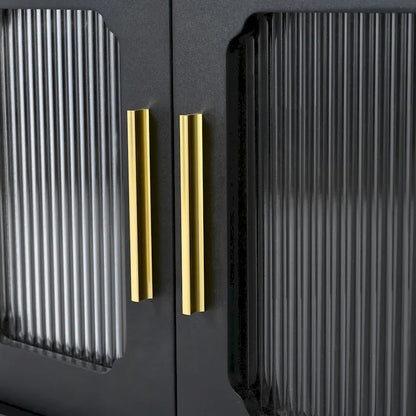 Retro TV Stand with Fluted Glass Doors for TVs Up to 78