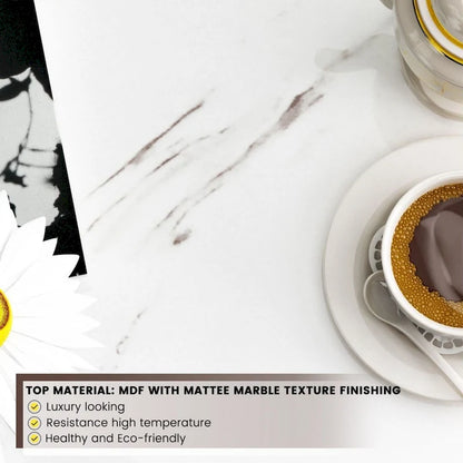 Mieres 39 Wide 2-Tier Faux Marble Top Coffee Table with Steel Frame