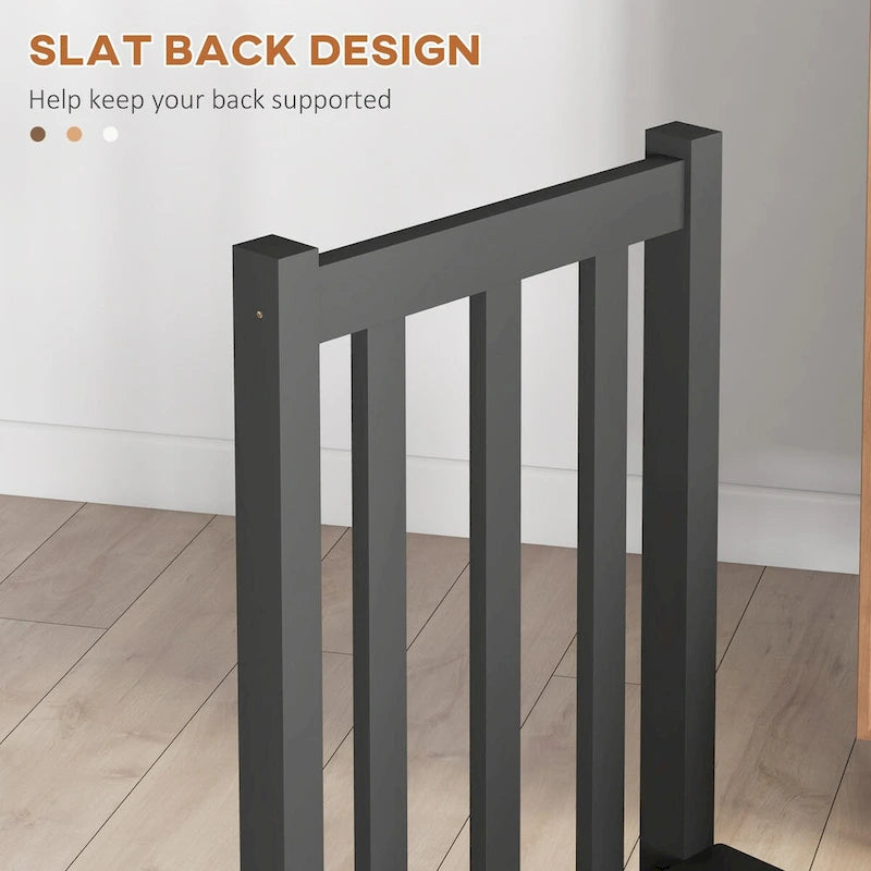 HOMCOM Dining Chairs, Set of 2 Farmhouse Kitchen & Dining Room Chairs with Slat Back, Pine Wood Seating for Living Room