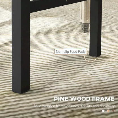 HOMCOM Dining Chairs, Set of 2 Farmhouse Kitchen & Dining Room Chairs with Slat Back, Pine Wood Seating for Living Room