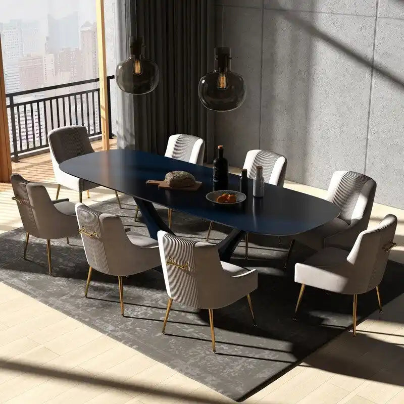 SEYNAR Modern Glam Velvet Dining Chair Set of 8 for Dining Room, Tufted Vanity Chair for Living Room (no table)