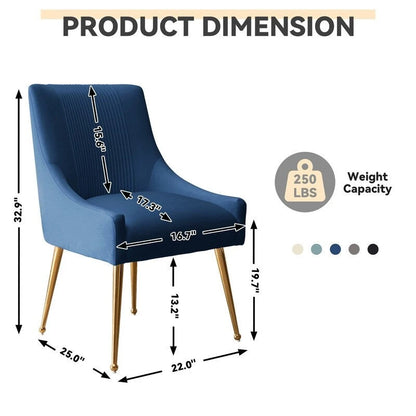 SEYNAR Modern Glam Velvet Dining Chair Set of 8 for Dining Room, Tufted Vanity Chair for Living Room (no table)