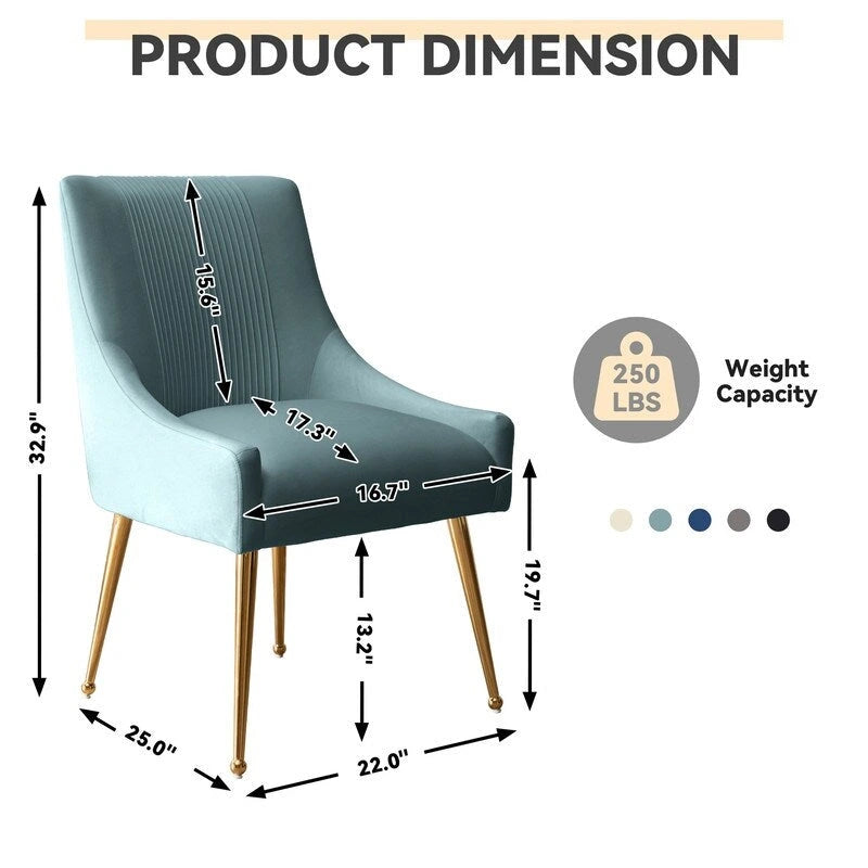 SEYNAR Modern Glam Velvet Dining Chair Set of 8 for Dining Room, Tufted Vanity Chair for Living Room (no table)