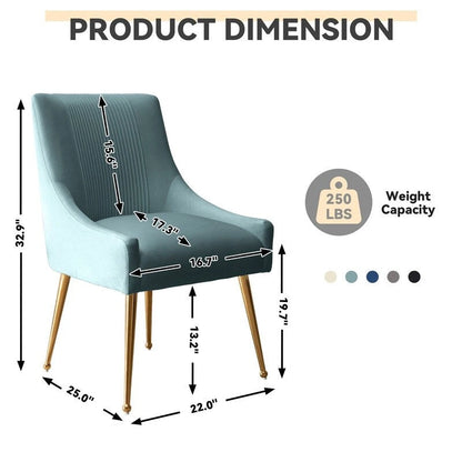 SEYNAR Modern Glam Velvet Dining Chair Set of 8 for Dining Room, Tufted Vanity Chair for Living Room (no table)