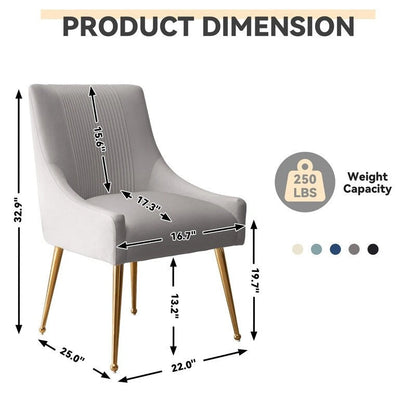 SEYNAR Modern Glam Velvet Dining Chair Set of 8 for Dining Room, Tufted Vanity Chair for Living Room (no table)