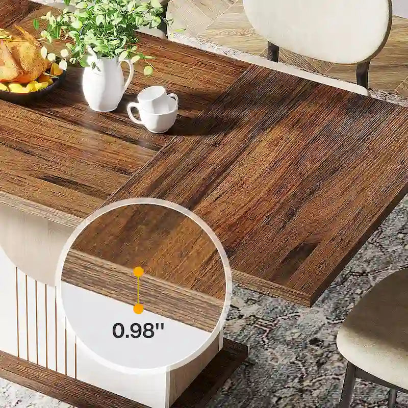 55 Dining Table with Rectangle Wood Top for Kitchen Dining Room