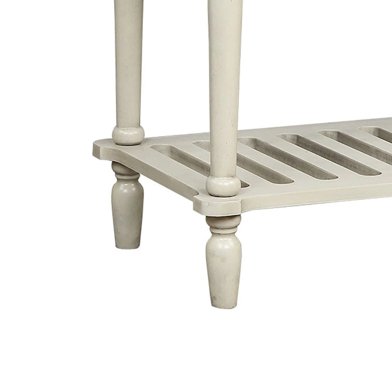 Vintage French Wooden Console Table with Two Glass Cabinet Doors