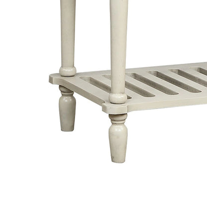 Vintage French Wooden Console Table with Two Glass Cabinet Doors