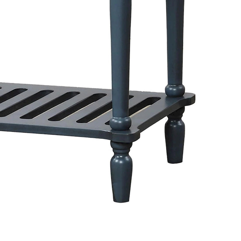 Vintage French Wooden Console Table with Two Glass Cabinet Doors