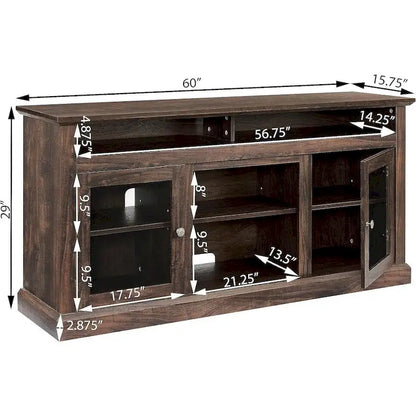 Roomfitters Contemporary TV Media Stand, Modern Entertainment Console, Up to 65 TV, Open & Closed Storage Space