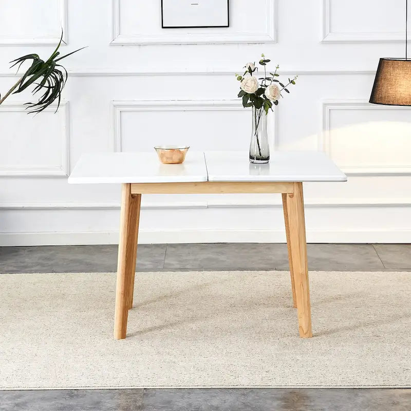 Imitation Marble White Sintered Stone Tabletop With Rubber Wooden Legs,Foldable Computer Desk,Foldable Office Desk