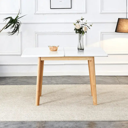 Imitation Marble White Sintered Stone Tabletop With Rubber Wooden Legs,Foldable Computer Desk,Foldable Office Desk