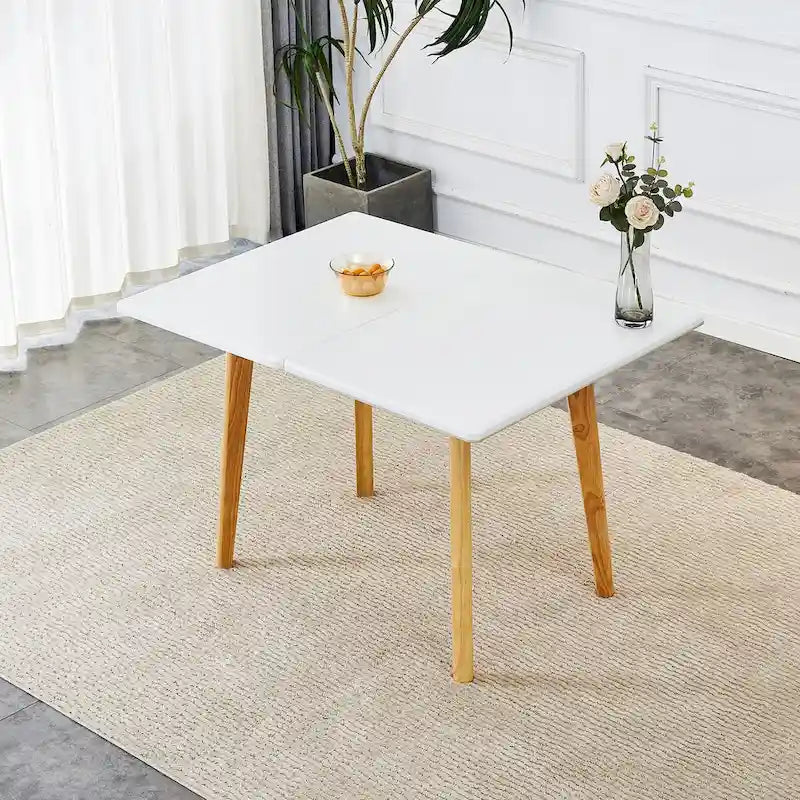 Imitation Marble White Sintered Stone Tabletop With Rubber Wooden Legs,Foldable Computer Desk,Foldable Office Desk