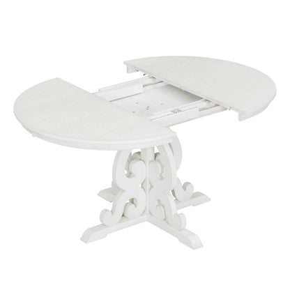 5-Piece Retro Functional Dining Set 1 Extendable Table