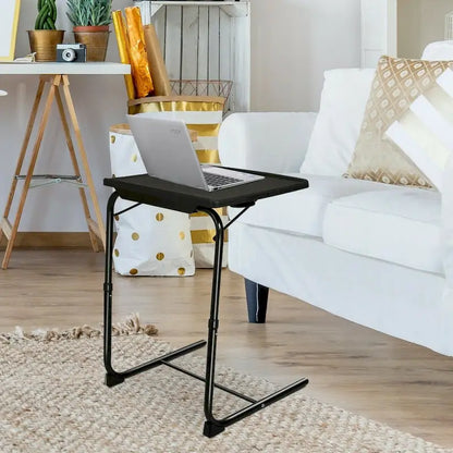 Folding TV Tray Laptop Table End Table Height Adjustable Cup Holder