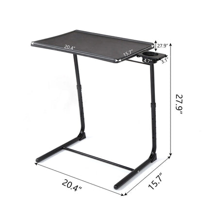 Folding TV Tray Laptop Table End Table Height Adjustable Cup Holder
