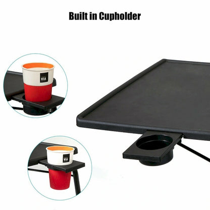Folding TV Tray Laptop Table End Table Height Adjustable Cup Holder
