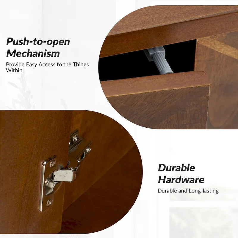 Ofelia Mid-century 60 Wide Geometric Patterned Sideboard with Adjustable Shelves by HULALA HOME