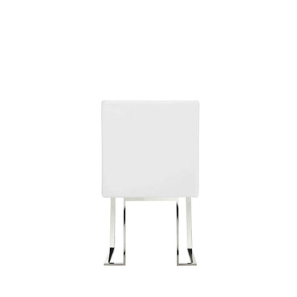 Boly 19 Inch Side Dining Chair Set of 2, Chrome Cantilever Steel Base White