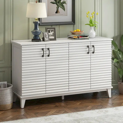 Large Storage Buffet with Adjustable Shelves and Metal Handles