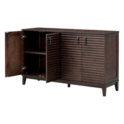 Large Storage Buffet with Adjustable Shelves and Metal Handles
