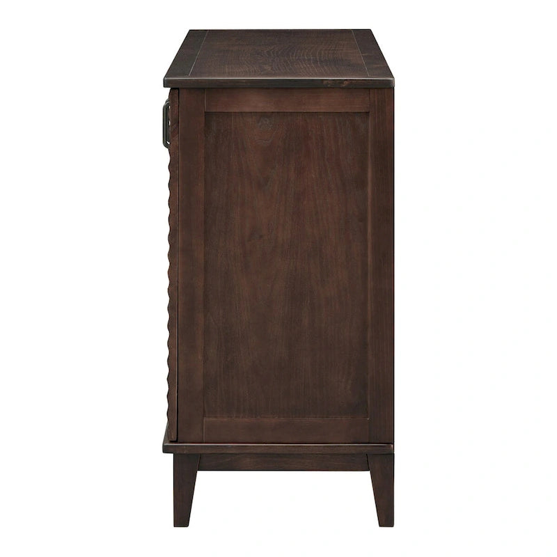 Large Storage Buffet with Adjustable Shelves and Metal Handles