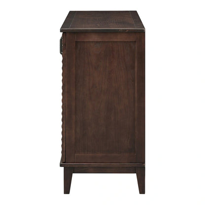 Large Storage Buffet with Adjustable Shelves and Metal Handles